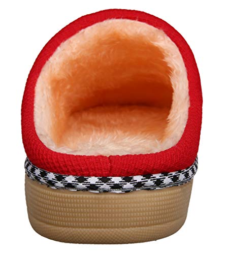 Mishansha Invierno Zapatillas Interior Casa Caliente Felpa Pantuflas Mujer Antideslizante Dibujos Animados Pareja Zapatos, Conejo-Rojo, 35/36 EU=36/37 CN