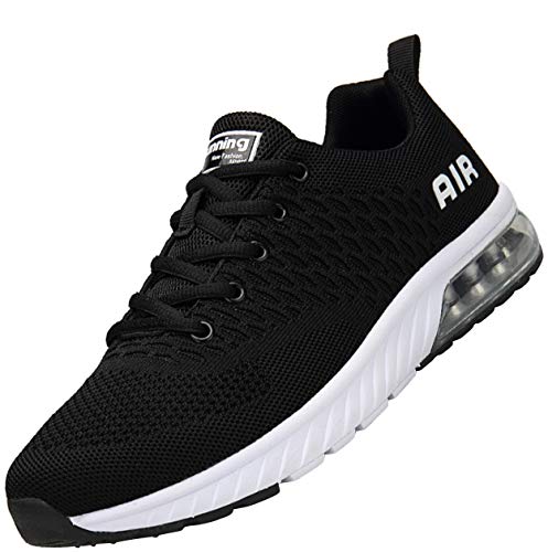 Mishansha Ligeras Zapatos de Deporte para Masculino Femenino Respirable Zapatillas Running Unisex Adulto Antideslizante Goma Running Shoes Transpirables Malla Fitness Zapato, Negro 40