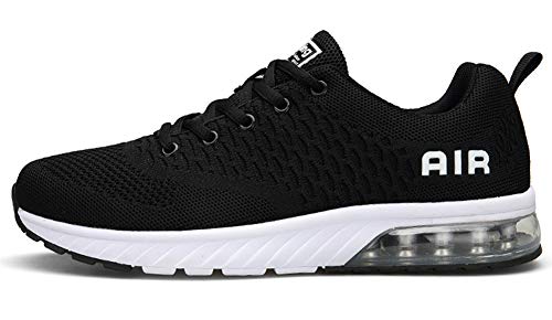 Mishansha Ligeras Zapatos de Deporte para Masculino Femenino Respirable Zapatillas Running Unisex Adulto Antideslizante Goma Running Shoes Transpirables Malla Fitness Zapato, Negro 42