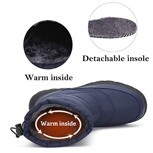Mishansha Mujer Botas de Nieve Impermeables Botas Apre Ski Antideslizante Botas Forradas de Piel Botas Cálidas Botas para el Frio, Azul 42