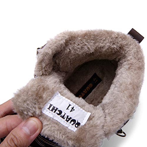 Mishansha Mujer Hombre Botas para Invierno con Forro de Piel Cálidas Zapatos para Caminar Senderismo y Trekking - Calentitas Cómodas Antideslizantes(Marrón, 39 EU)