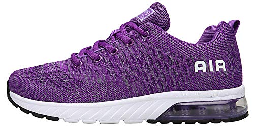 Mishansha Mujer Hombre Zapatos Casuales Amortiguadores Transpirable Malla Zapatillas Clásicas Suave Ventilada Sneakers Resistente al Desgaste Estable Running Calzados, Morado 38