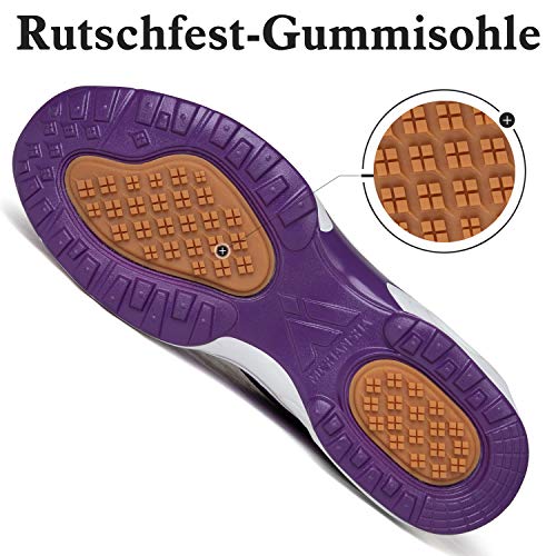 Mishansha Mujer Zapatos de Deportes Niña Zapatillas de Golf Correr Femenino Respirable Jogging Casual Air Sneakers Fitness Morado/Clásico 37