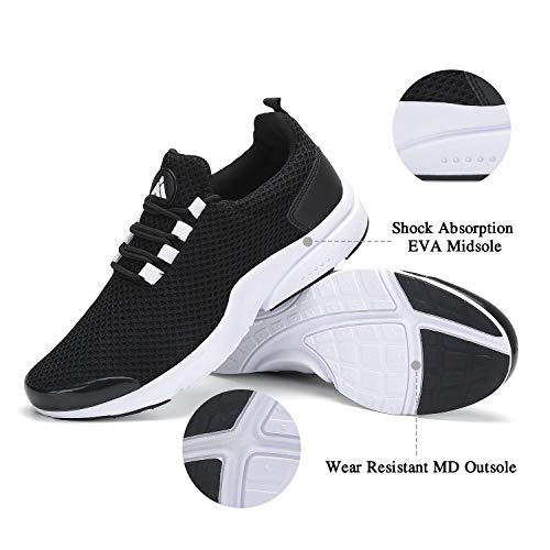 Mishansha Sin Cordones Zapatos Casuales para Hombre Mujer Absorción de Sudor Zapatillas Casual Clásico Elegante Zapato Planos para Correr Aptitud Trekking Caminando Shoes, Sneaker Negro 37