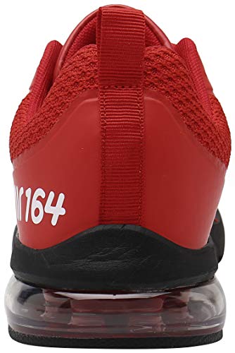 Mishansha Unisexo Low Top Zapatillas de Deporte Conveniente Cordones Hombre Mujer Calzado de Jogging Caminar Moda Ligero Zapatos Casuales Cómodos Plano Exterior Interior, Sneaker Rojo 42