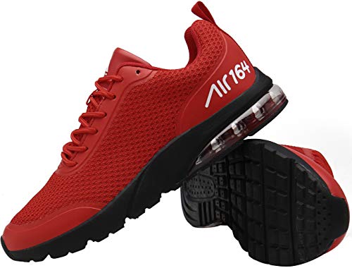 Mishansha Unisexo Low Top Zapatillas de Deporte Conveniente Cordones Hombre Mujer Calzado de Jogging Caminar Moda Ligero Zapatos Casuales Cómodos Plano Exterior Interior, Sneaker Rojo 42