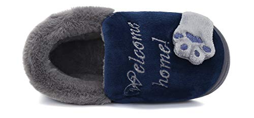 Mishansha Zapatillas de Estar por Casa para Niños Niñas Invierno Slippers Casa Interior Caliente Niño Pantuflas Azul 20/21 (Talla 14/15CM)