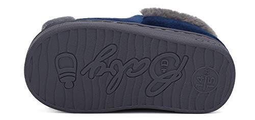 Mishansha Zapatillas de Estar por Casa para Niños Niñas Invierno Slippers Casa Interior Caliente Niño Pantuflas Azul 20/21 (Talla 14/15CM)