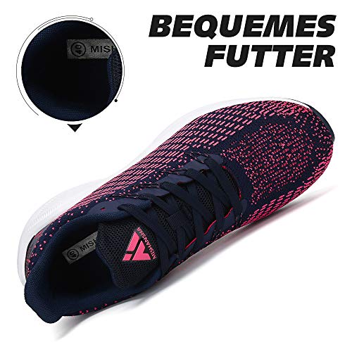 Mishansha Zapatillas de Fitness Mujer Transpirable Hombre Calzado de Atletismo Zapatos Rosa 38