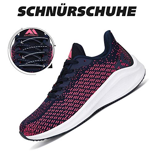 Mishansha Zapatillas de Fitness Mujer Transpirable Hombre Calzado de Atletismo Zapatos Rosa 38