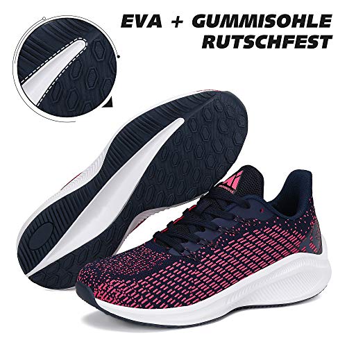 Mishansha Zapatillas de Fitness Mujer Transpirable Hombre Calzado de Atletismo Zapatos Rosa 38