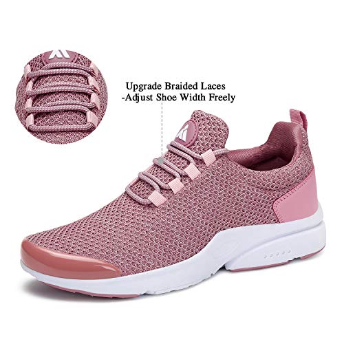 Mishansha Zapatillas de Masculino Femenino Ligero Suave Malla Transpirable Lace Up Zapatos para Caminar Gimnasia Trainers Primavera Verano 2020 Cómoda Atléticos Calzados, Sneaker Rosa 40