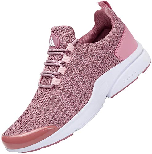 Mishansha Zapatillas de Masculino Femenino Ligero Suave Malla Transpirable Lace Up Zapatos para Caminar Gimnasia Trainers Primavera Verano 2020 Cómoda Atléticos Calzados, Sneaker Rosa 40