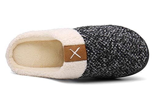 Mishansha Zapatillas Invierno Hombre Casa Zapatos Antideslizante Caliente Pantuflas Casa Cómodas Suave Memory Foam Slippers,Blanco,44/45