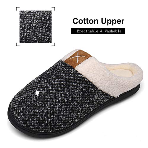 Mishansha Zapatillas Invierno Hombre Casa Zapatos Antideslizante Caliente Pantuflas Casa Cómodas Suave Memory Foam Slippers,Blanco,44/45