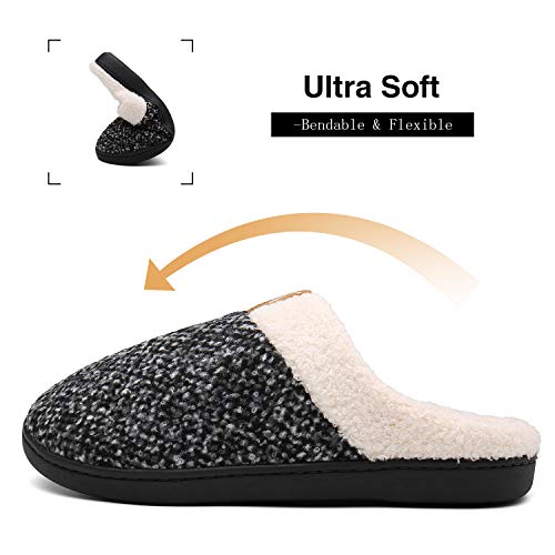 Mishansha Zapatillas Invierno Hombre Casa Zapatos Antideslizante Caliente Pantuflas Casa Cómodas Suave Memory Foam Slippers,Blanco,44/45