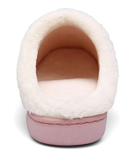 Mishansha Zapatillas Invierno Mujer Memory Foam Casa Zapatos Antideslizante Caliente Pantuflas Casa Cómodas Suave Slippers,Rosa,40/41