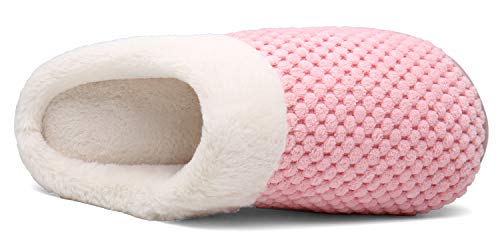 Mishansha Zapatillas Invierno Mujer Memory Foam Casa Zapatos Antideslizante Caliente Pantuflas Casa Cómodas Suave Slippers,Rosa,40/41