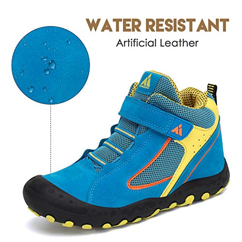 Mishansha Zapatos de Botas de Invierno para Unisex-Niños Botas de Senderismo Cómoda Botas de Montaña Deportiva Azul Gr.26