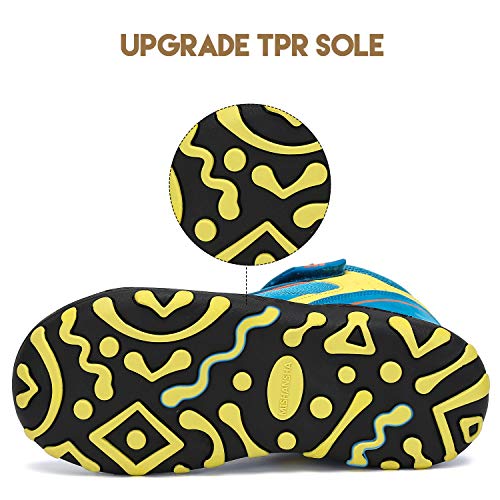 Mishansha Zapatos de Botas de Invierno para Unisex-Niños Botas de Senderismo Cómoda Botas de Montaña Deportiva Azul Gr.26