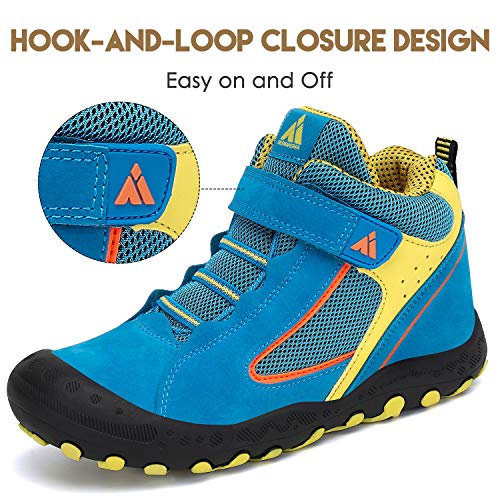Mishansha Zapatos de Botas de Invierno para Unisex-Niños Botas de Senderismo Cómoda Botas de Montaña Deportiva Azul Gr.26