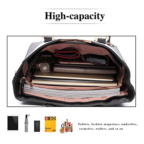 Miss Lulu Bolso de Mano Mujer Bolso Señora Tote Multicolor Piel Sintética Ajustable Bolso Hombro