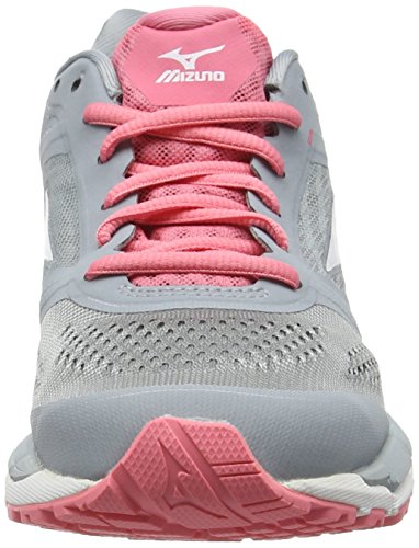 Mizuno Mizuno Synchro Mx - Zapatillas de running Mujer, color Gris - Grey (Quarry/White/Strawberry Pink), talla 42 EU (8 UK)