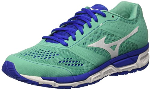 Mizuno Mizuno Synchro Mx - Zapatillas de running Mujer, color Verde - Green (Electric Green/White/Dazzling Blue), talla 37 EU (4.5 UK)