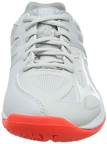 Mizuno Thunder Blade 2, Zapatillas de Voleibol Mujer, Gris Glaciergray Blanco Fiery Coral 60, 38 EU