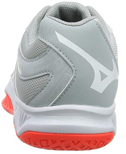 Mizuno Thunder Blade 2, Zapatillas de Voleibol Mujer, Gris Glaciergray Blanco Fiery Coral 60, 38 EU