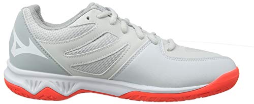 Mizuno Thunder Blade 2, Zapatillas de Voleibol Mujer, Gris Glaciergray Blanco Fiery Coral 60, 38 EU