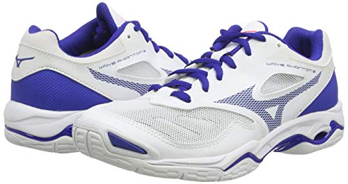 Mizuno Wave Phantom 2, Zapatilla de Balonmano Unisex Adulto, Blanco/Reflexbluec/Dpink, 40 EU