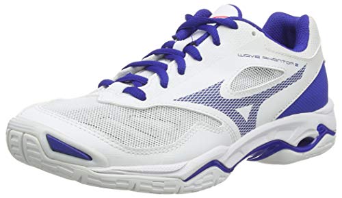 Mizuno Wave Phantom 2, Zapatilla de Balonmano Unisex Adulto, Blanco/Reflexbluec/Dpink, 40 EU