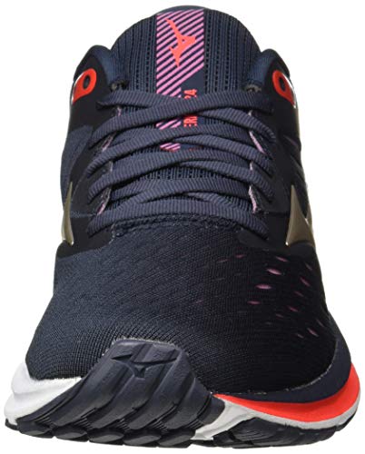 Mizuno Wave Rider 24, Zapatillas para Correr Mujer, Indiaink Pgold Ignitionr, 38 EU
