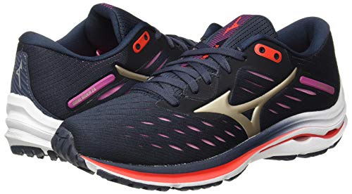 Mizuno Wave Rider 24, Zapatillas para Correr Mujer, Indiaink Pgold Ignitionr, 38 EU