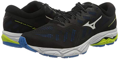 Mizuno Wave Ultima 11, Zapatillas para Correr de Carretera Hombre, Negro/Blanco/Azul Diva, 44.5 EU