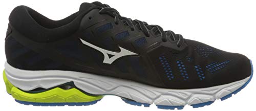 Mizuno Wave Ultima 11, Zapatillas para Correr de Carretera Hombre, Negro/Blanco/Azul Diva, 44.5 EU