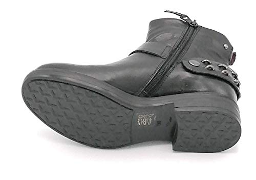 Mjus M64207 - Botines de piel negra con cremallera y hebilla de accesorios 0-1 - Talla del zapato 38 EU Color Negro