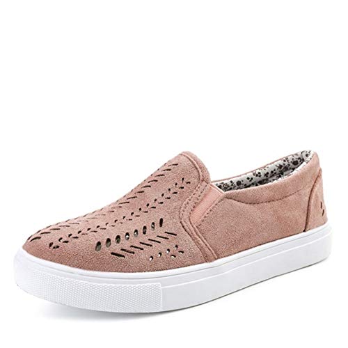 Mocasines de Las Mujeres de los Zapatos vulcanizados Femeninos resbalón en Las Zapatillas de Deporte al Aire Libre Huecas Respirables de Las señoras Ocasionales Planos Bajos