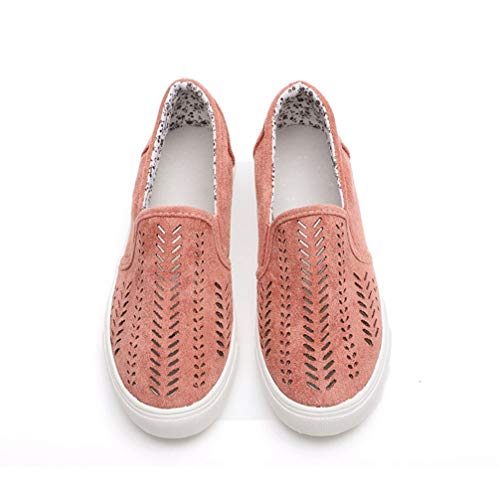 Mocasines de Las Mujeres de los Zapatos vulcanizados Femeninos resbalón en Las Zapatillas de Deporte al Aire Libre Huecas Respirables de Las señoras Ocasionales Planos Bajos