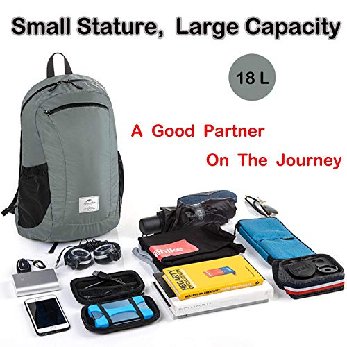 Mochila Plegable Mochila Compacta Ligera Resistente al Agua Para Viajes Colegio Deportes Aire Libre Nueva 2018 Macuto Empacable Impermeable Ultraligero de Diario para Hombres Mujeres Estudiantes 18L