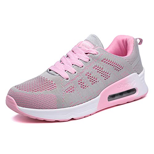 Moda para Mujer Entrenador de Running de Aire Transpirable Jogging Fitness Sneakers Casual Walking Shoes Pink EU 37