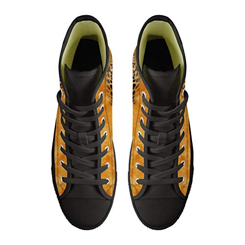 MODEGA Leopardo Zapatos Negros del Top del Alto De Los Zapatos De Lona Hombres Leopardo De Impresión para Las Mujeres Los Zap