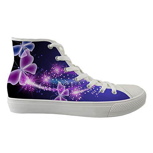 MODEGA Papillon Impression Hautes Chaussures Femmes Chaussures De Toile D'Impression Papillon Pour Les Filles Espadrille Lace