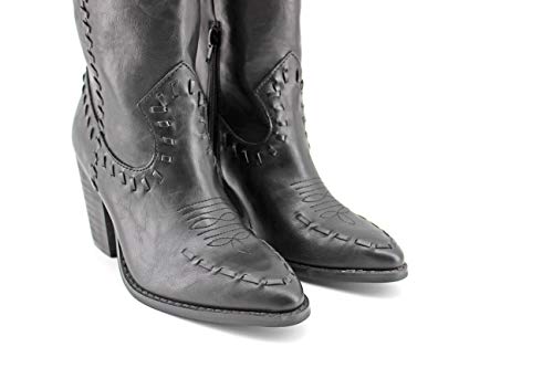 Modelisa - Botas Cowboy Negras para Mujer (Negro, Numeric_40)