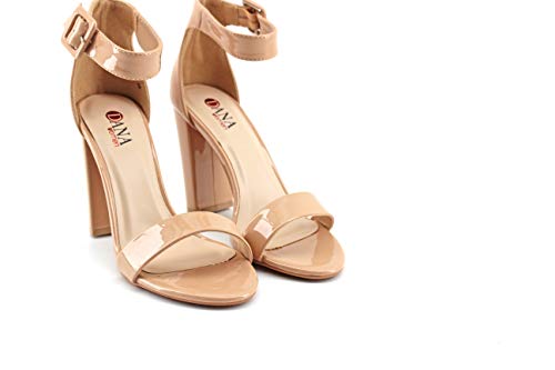 Modelisa - Sandalia Tacon Alto con Pulsera para Mujer (Nude, Numeric_39)