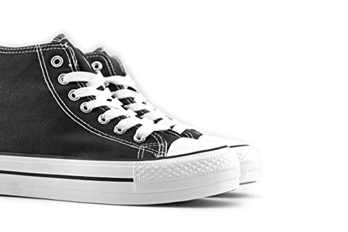 Modelisa - Zapatilla Plataforma Mujer (37, Negro)