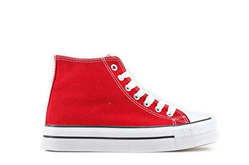 Modelisa - Zapatilla Plataforma Mujer (38, Rojo)