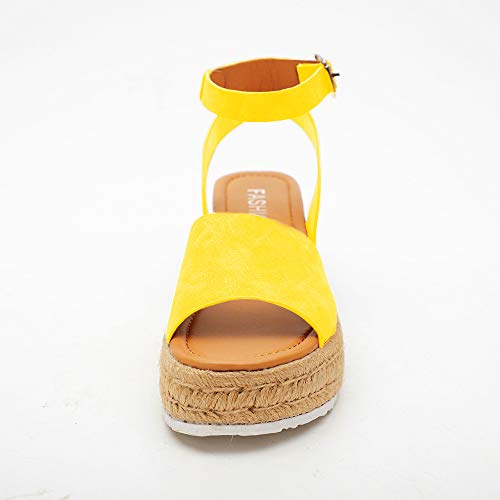 MoneRffi Sandalias de Plataforma para Mujer Peep Toe Sandalias Plataforma cuña tacón Casual Zapatos de Verano Espadrille Hebilla Zapatos de Playa para Viajes de Verano