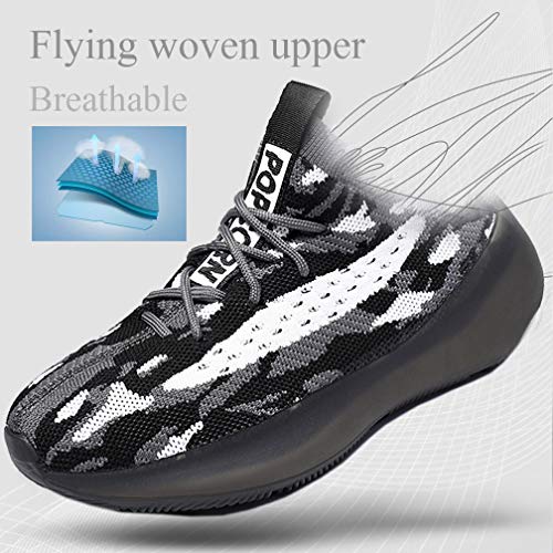 Monrinda Sneakers Zapatos para Hombre Mujer Zapatillas para CorrerCojín de Aire Zapatos Deportivos Moda Ocio Ligero Transpirable Amortiguación Black 42EU